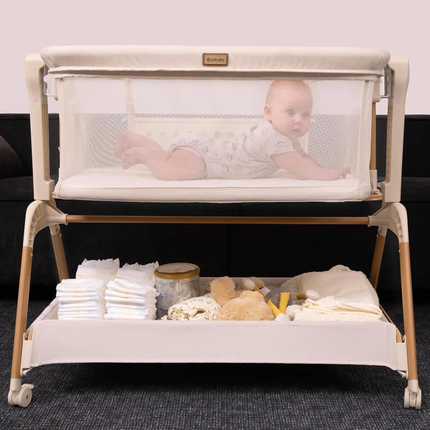 New Ezbaby Gentle Rocking Bassinet - Cream - photo 2