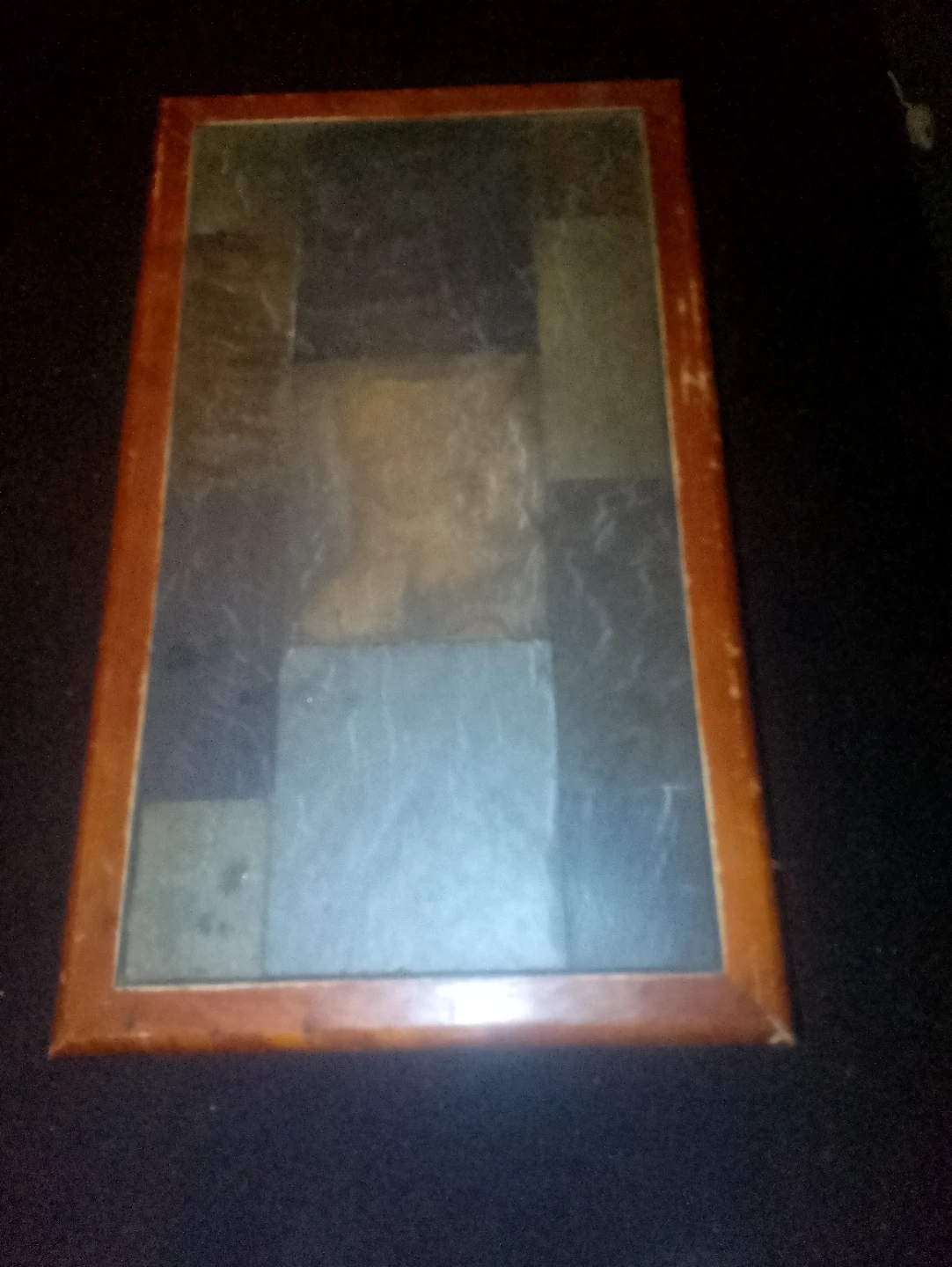 Wooden Framed Coffee Table with Stone Tile Top