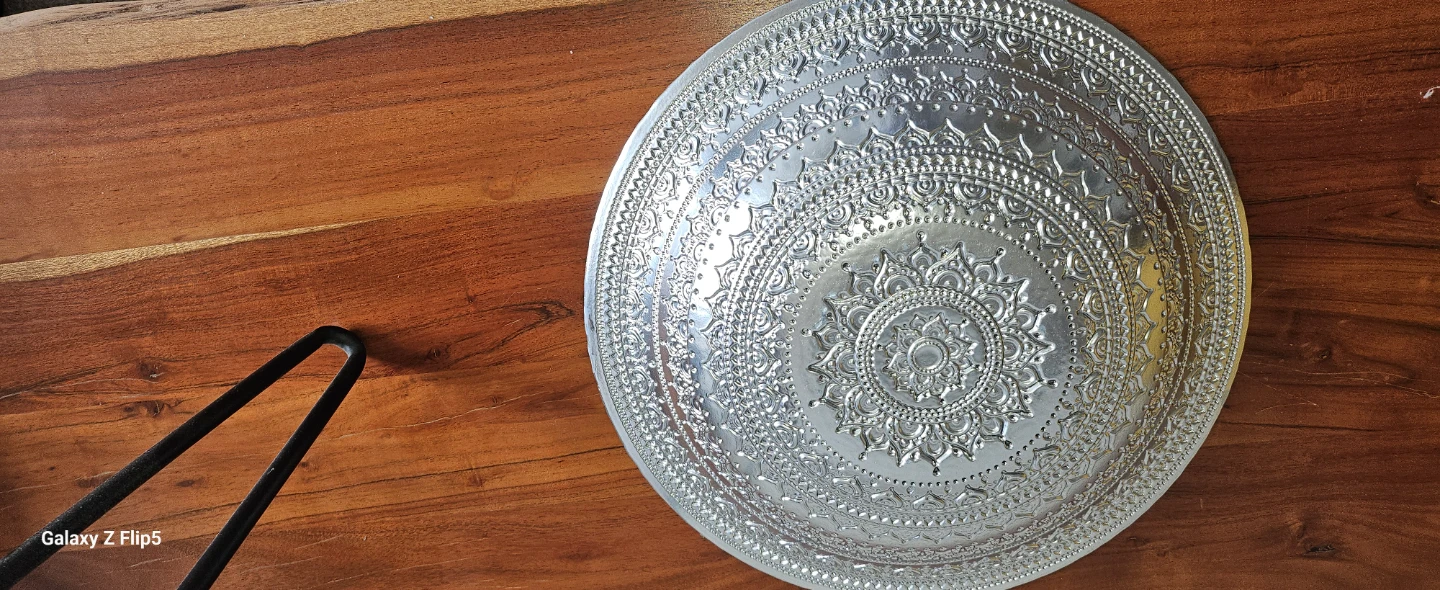 Decorative Serving Platter with Mandala Design