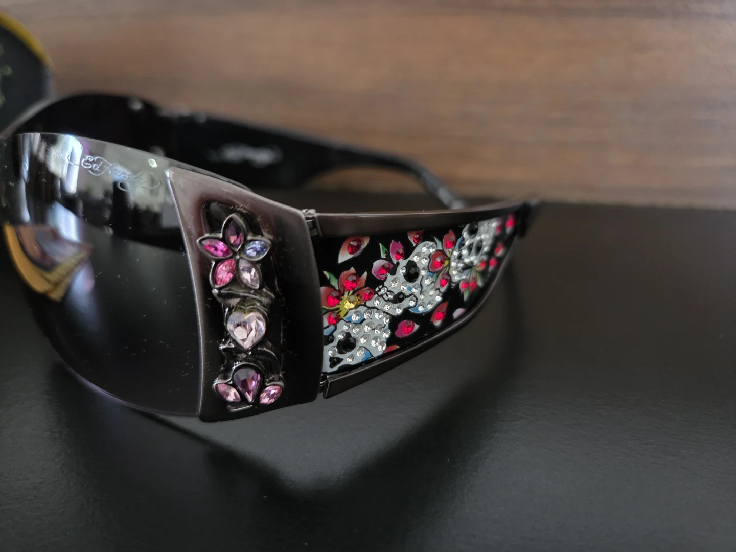 Ed Hardy Sunglasses with Skull and Flower Design - photo 3