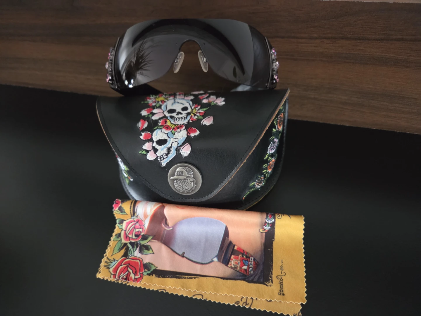 Ed Hardy Sunglasses with Skull and Flower Design - photo 4