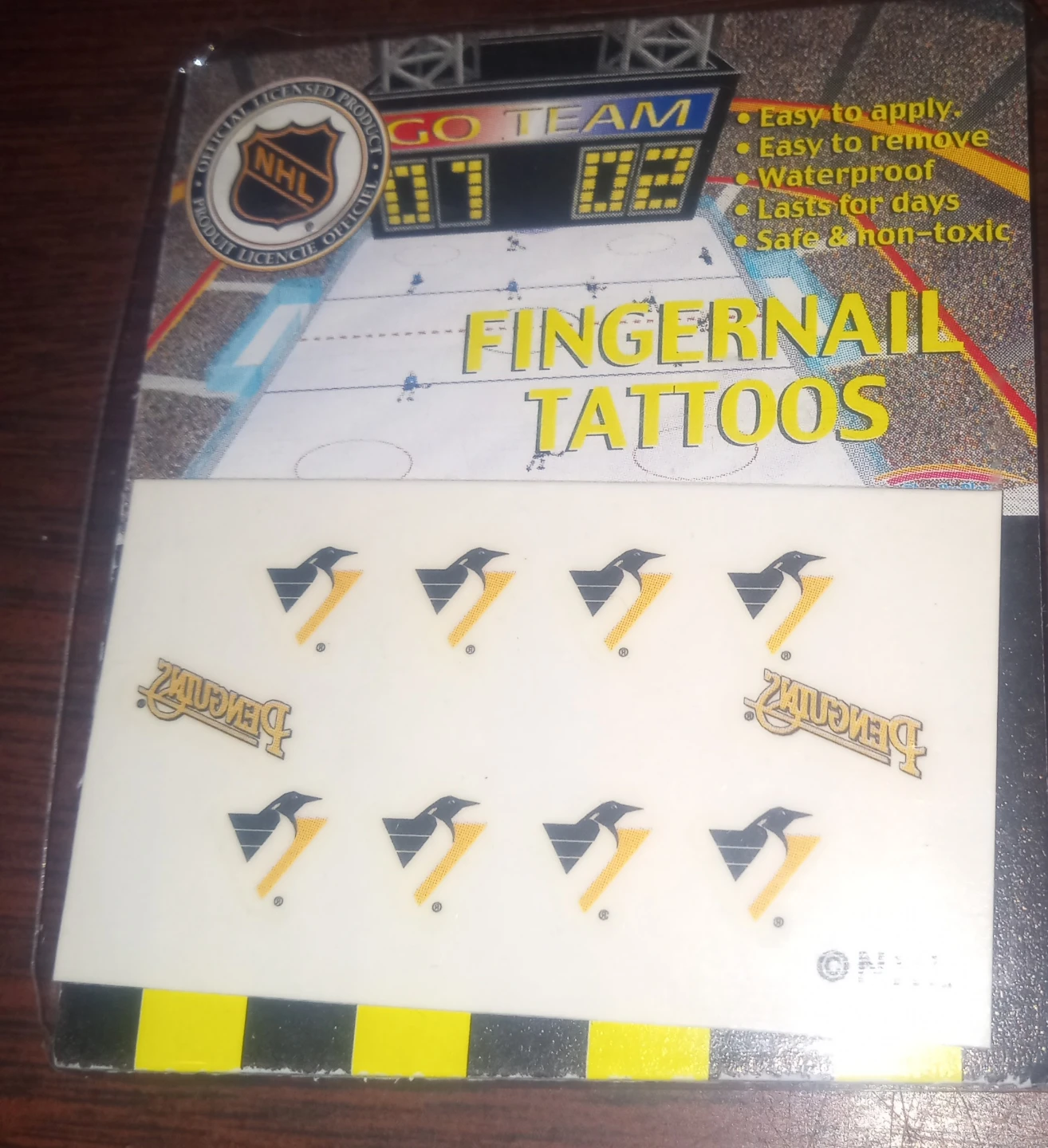 Play-By-Play Fingernail Tattoos - Pittsburgh Penguins