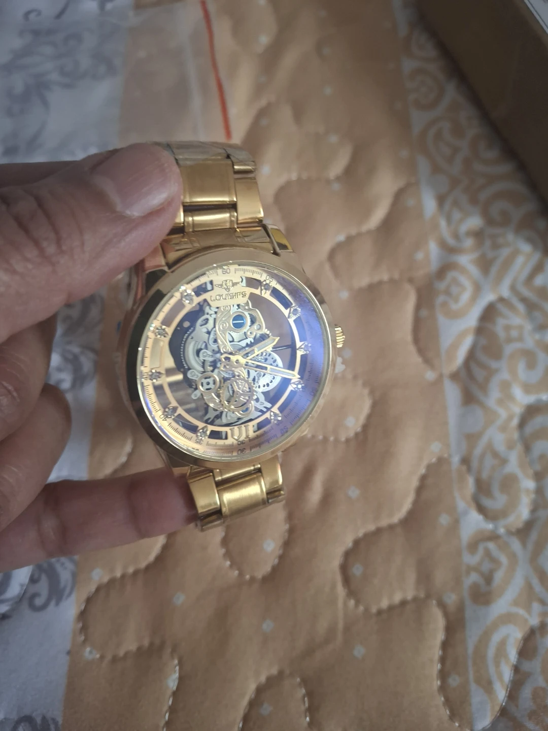LOUISIFS Automatic Skeleton Watch - Gold - photo 4