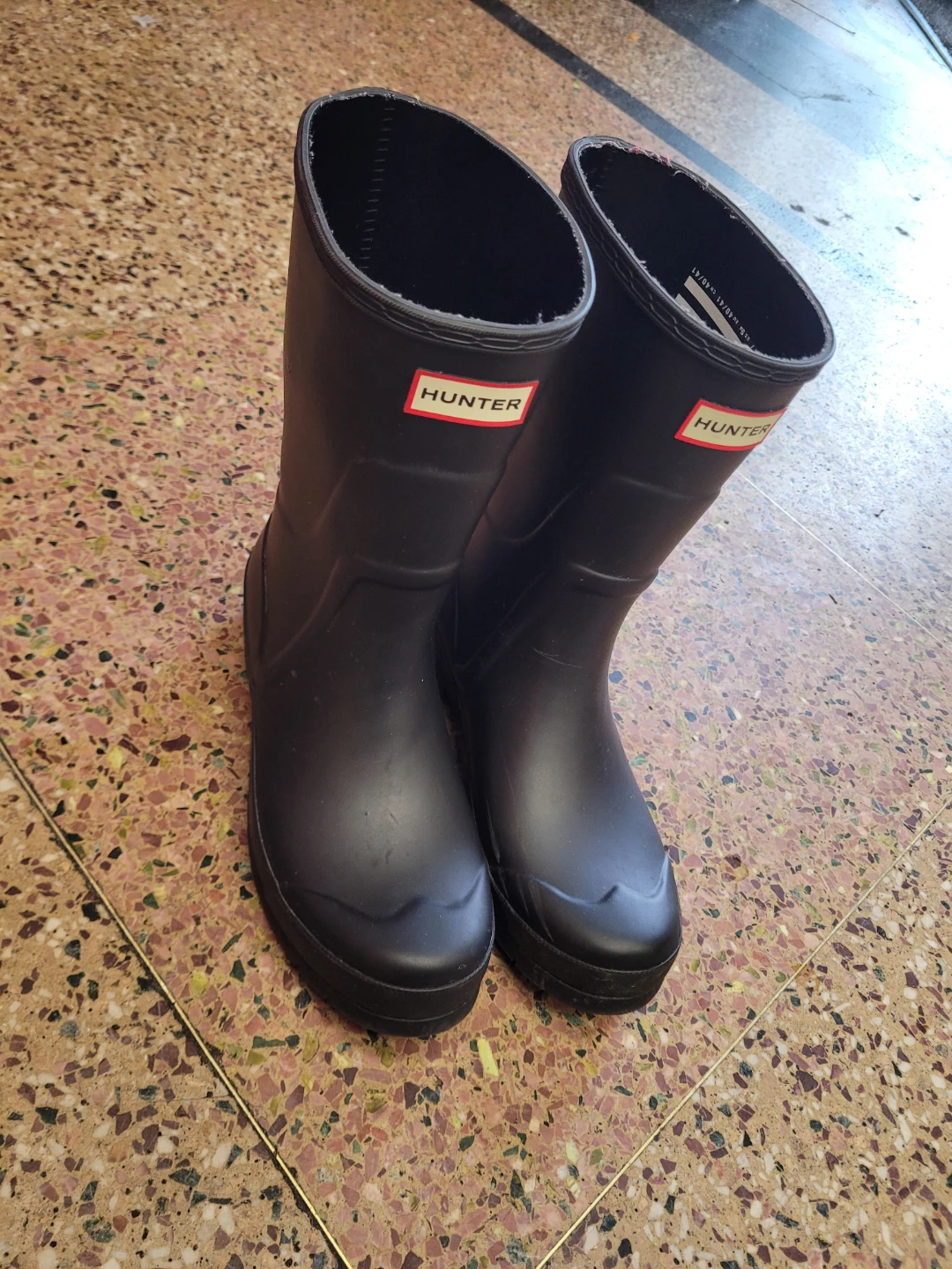 Hunter Black Rubber Boots women's 9