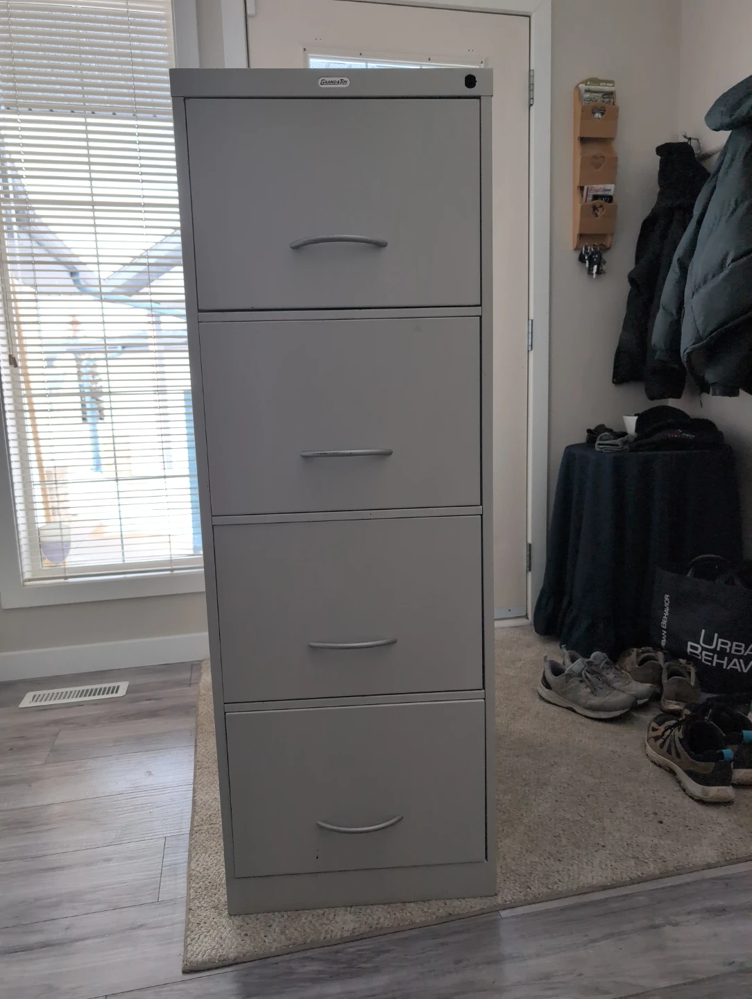 Grey 4-Drawer Filing Cabinet