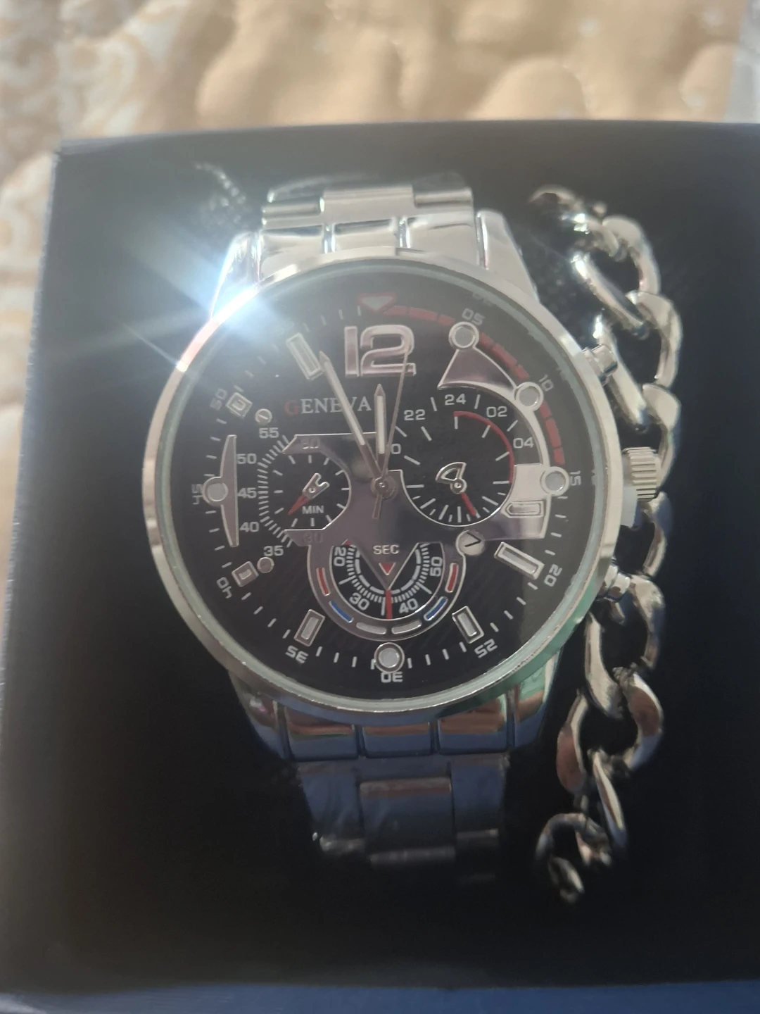 Geneva Men's Watch and Bracelet Set - Silver - photo 5