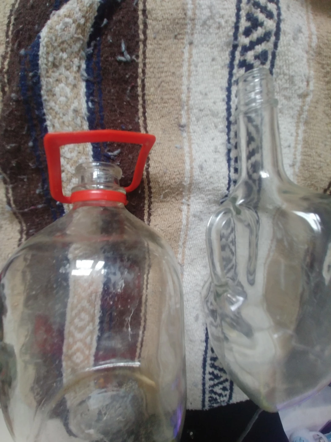 Glass Jugs 1 water & 1 liqour with Handles
