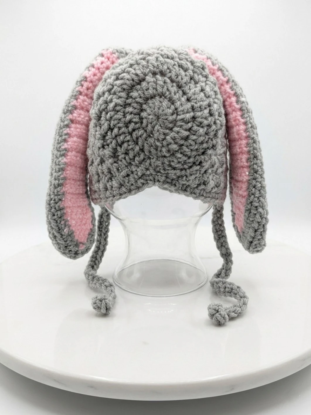 Crocheted Bunny Hat with Pink Ears - photo 2