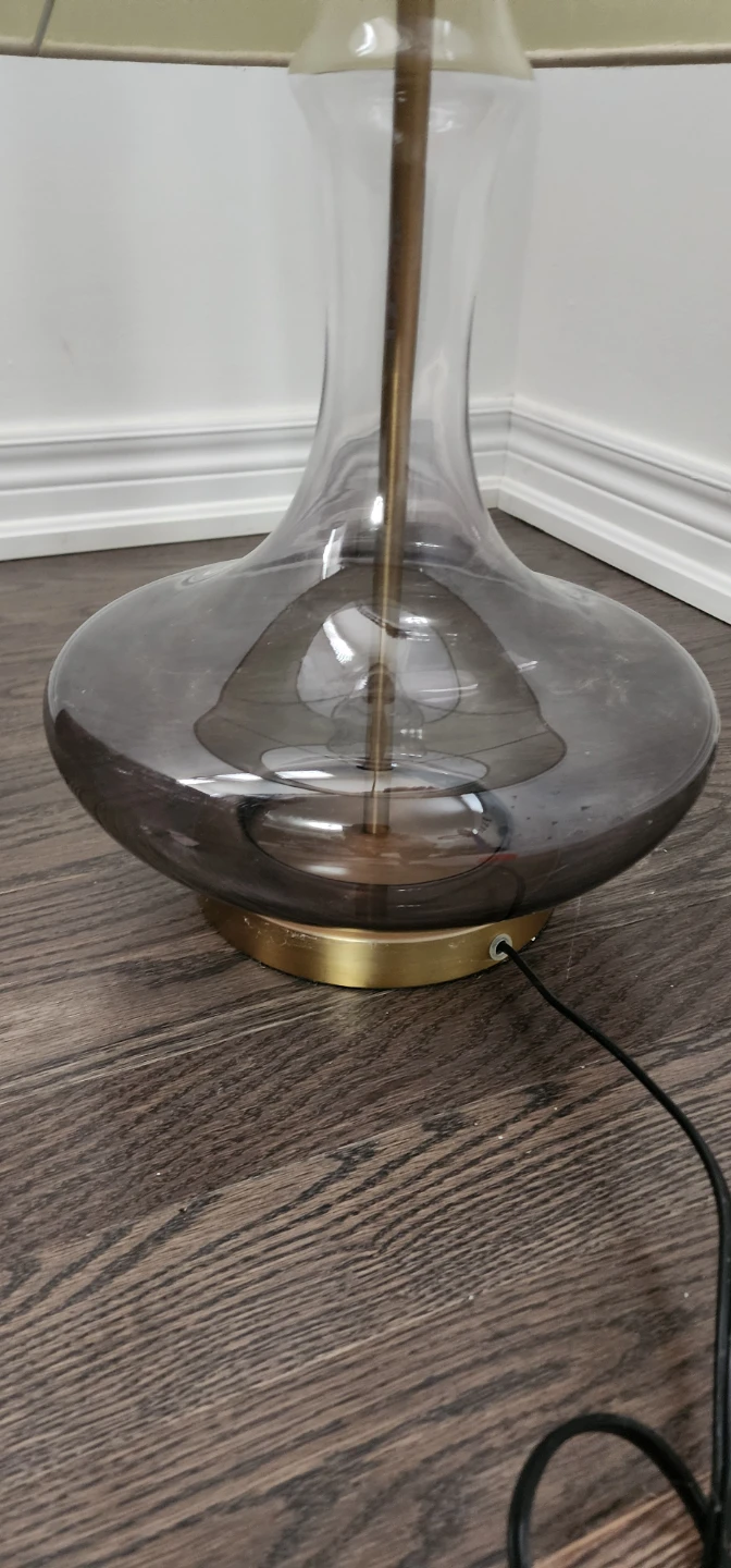 Glass Table Lamp with Fabric Shade - photo 2