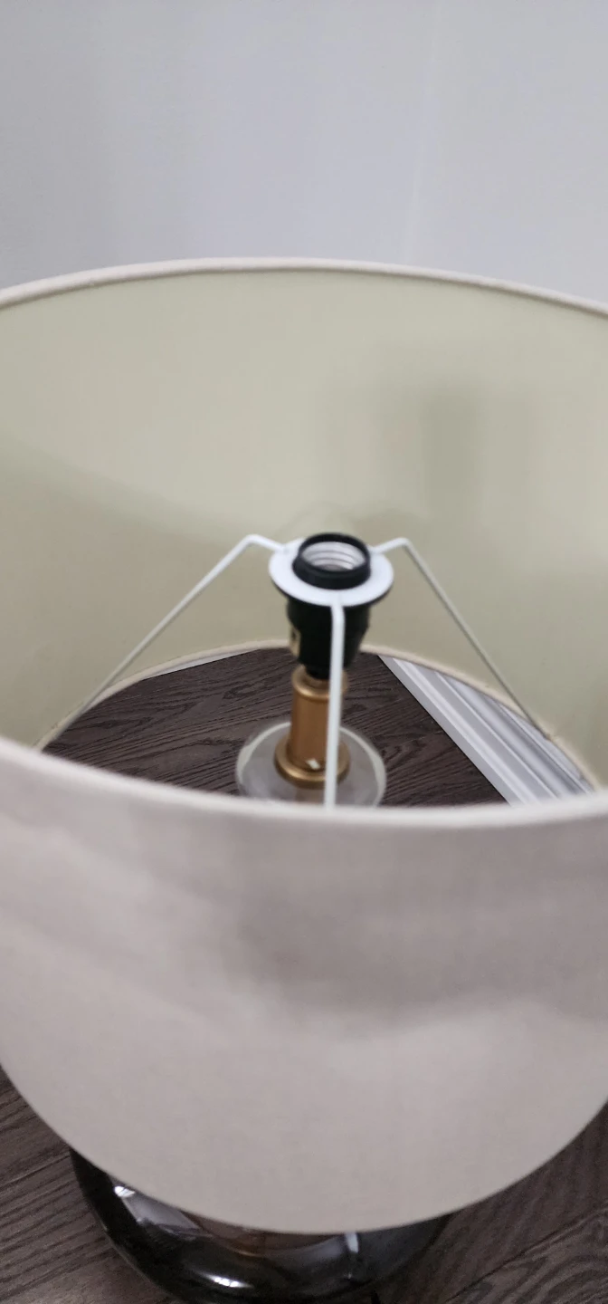 Glass Table Lamp with Fabric Shade - photo 3