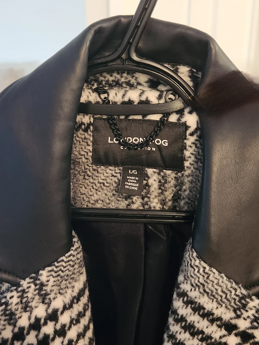 London Fog Plaid Coat L/G