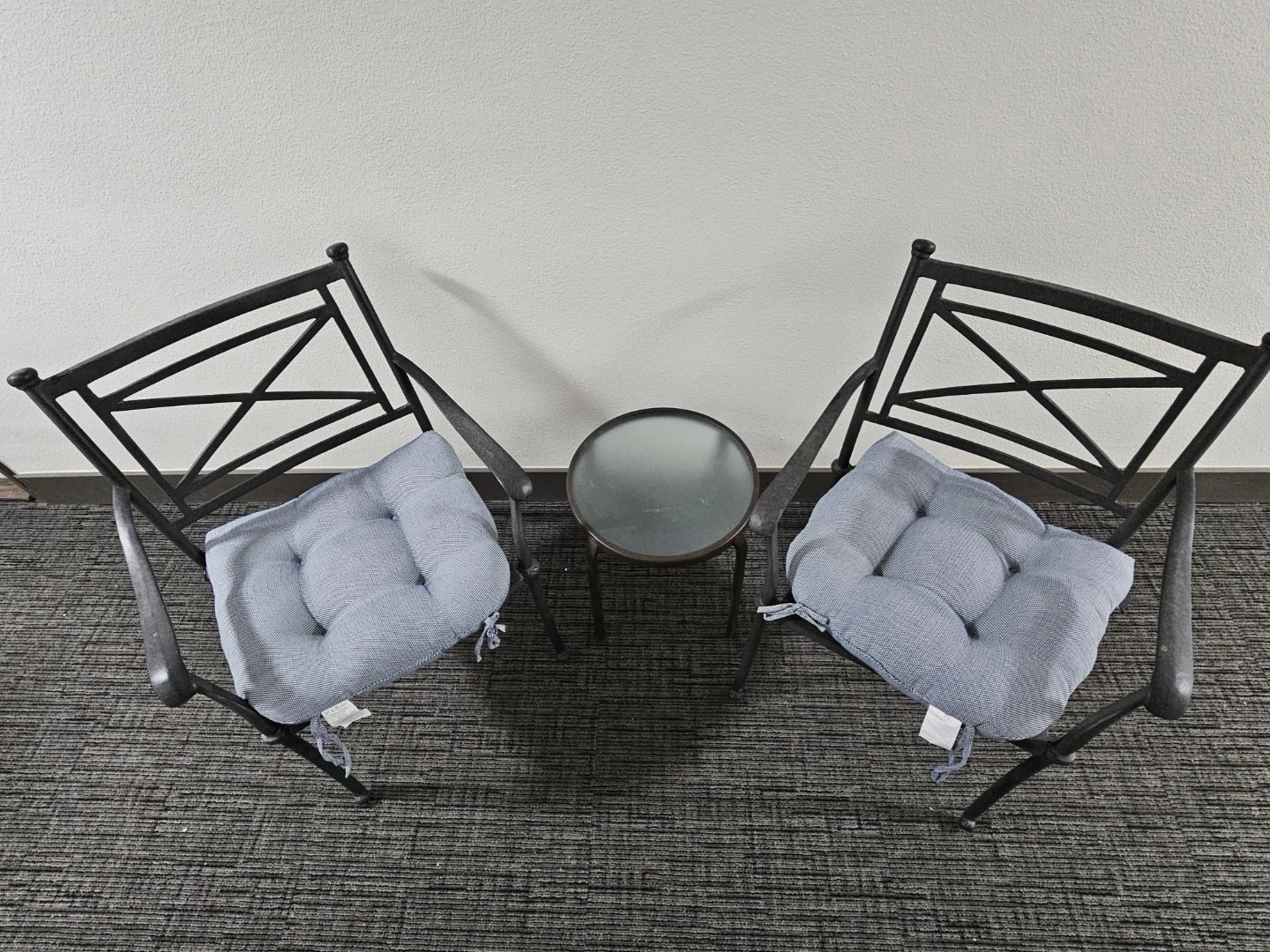 Metal Outdoor Bistro Set 2 Chairs and Table