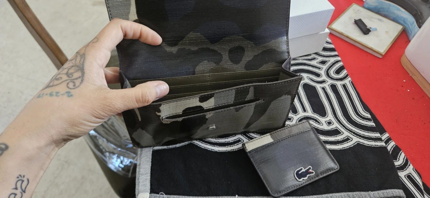 Lacoste Camouflage Wallet and Card Holder Set