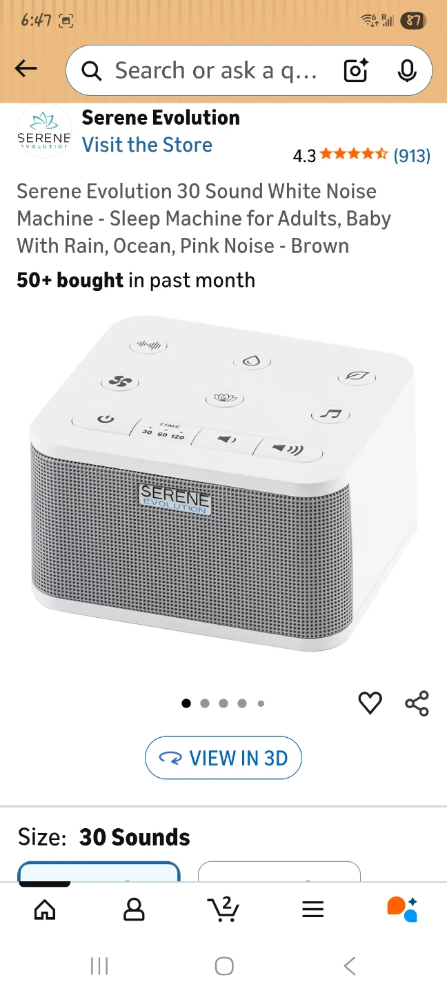 30 Sound White Noise Machine - Brown