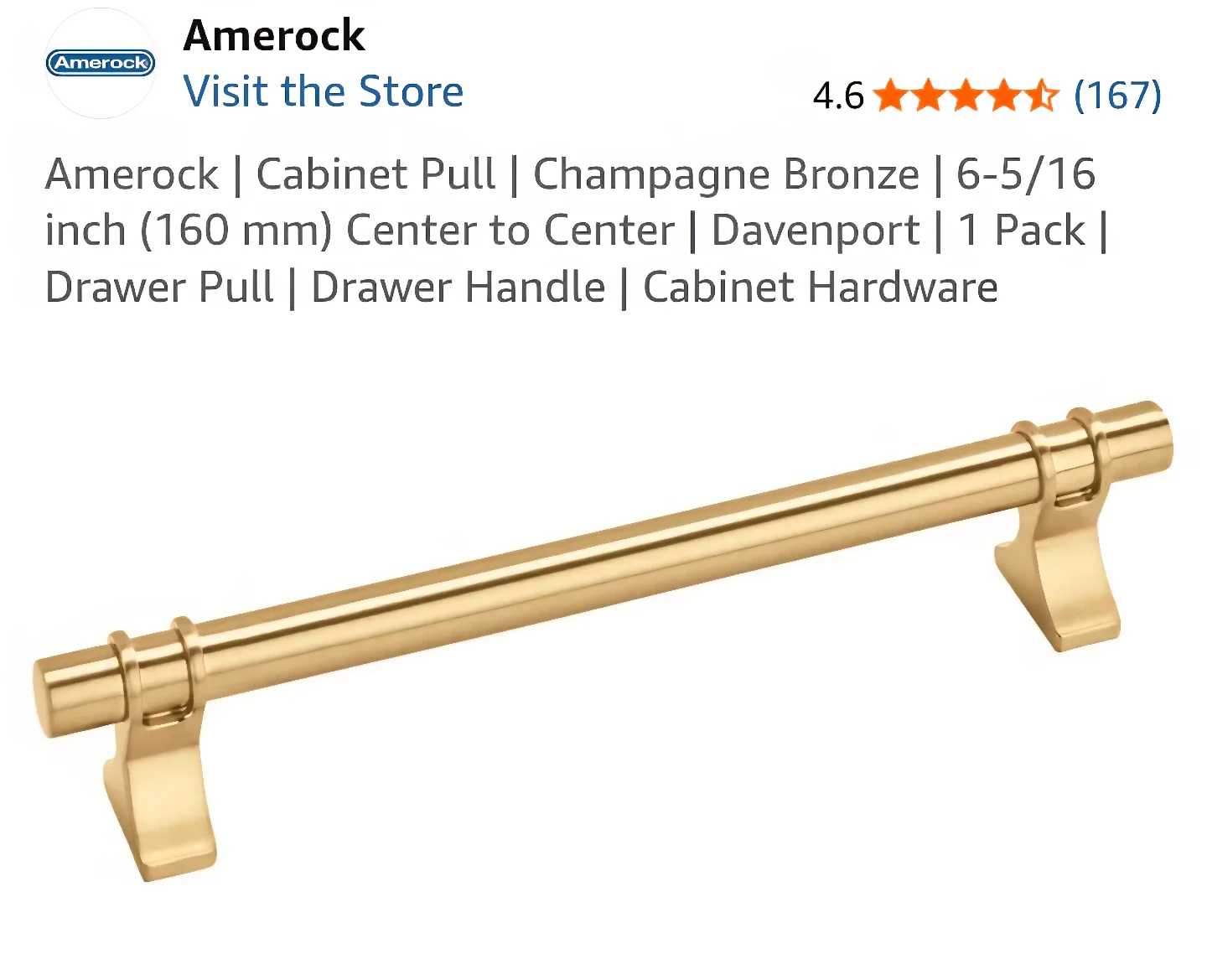 Amerock BP36607CZ Cabinet Pull - Champagne Bronze
