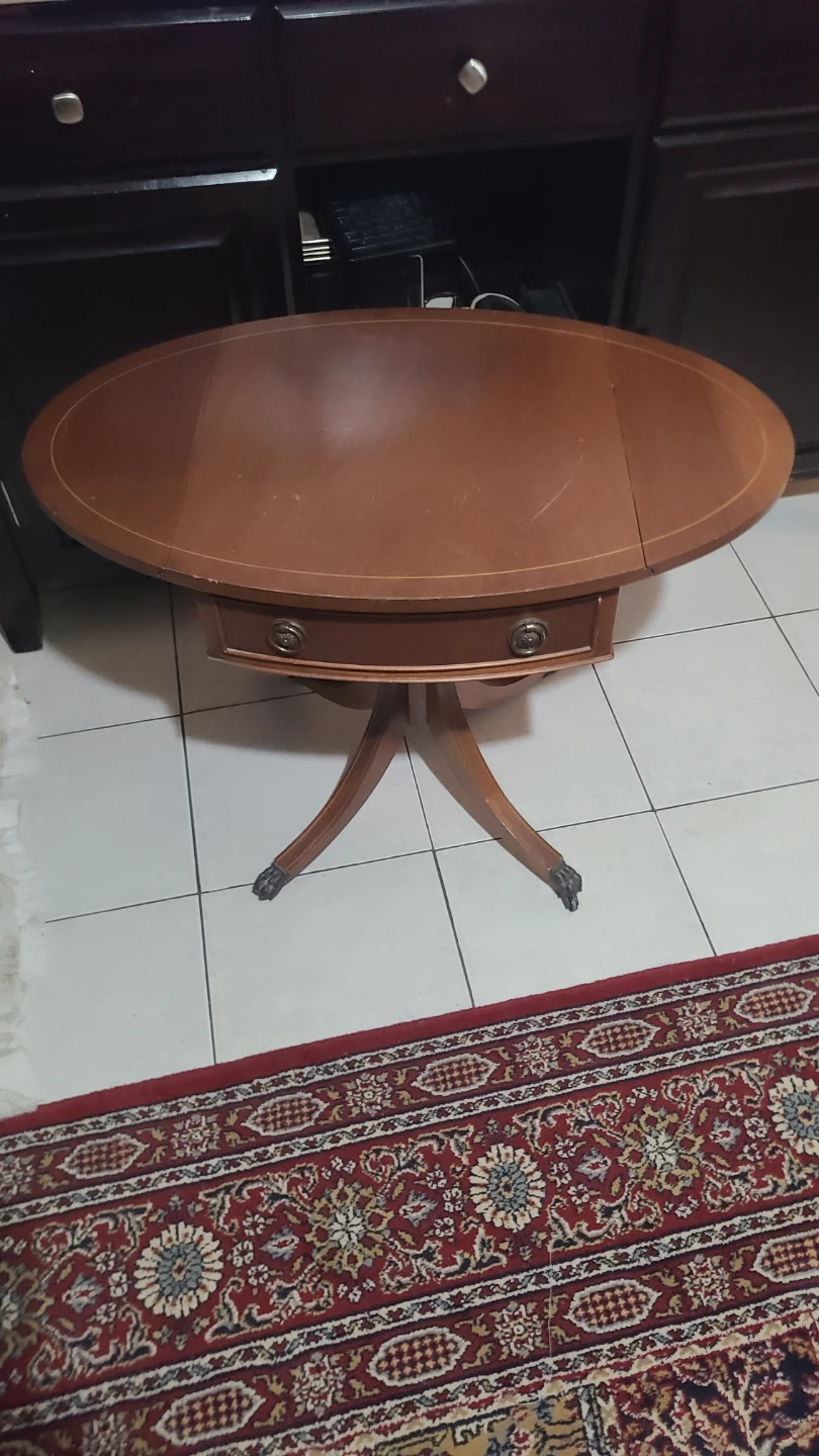 Vintage Wooden Side Table with Drawer