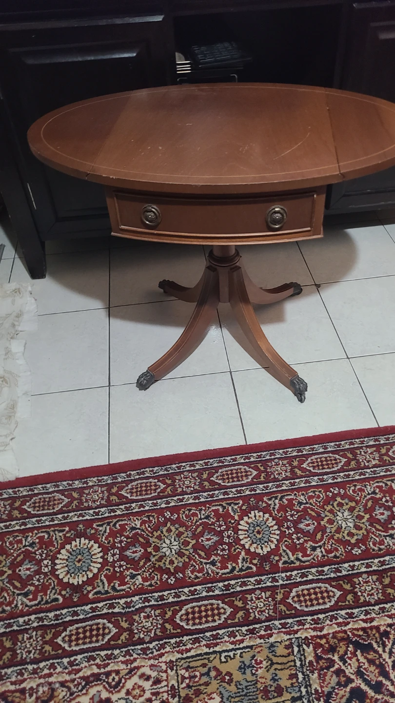 Vintage Wooden Side Table with Drawer - photo 2