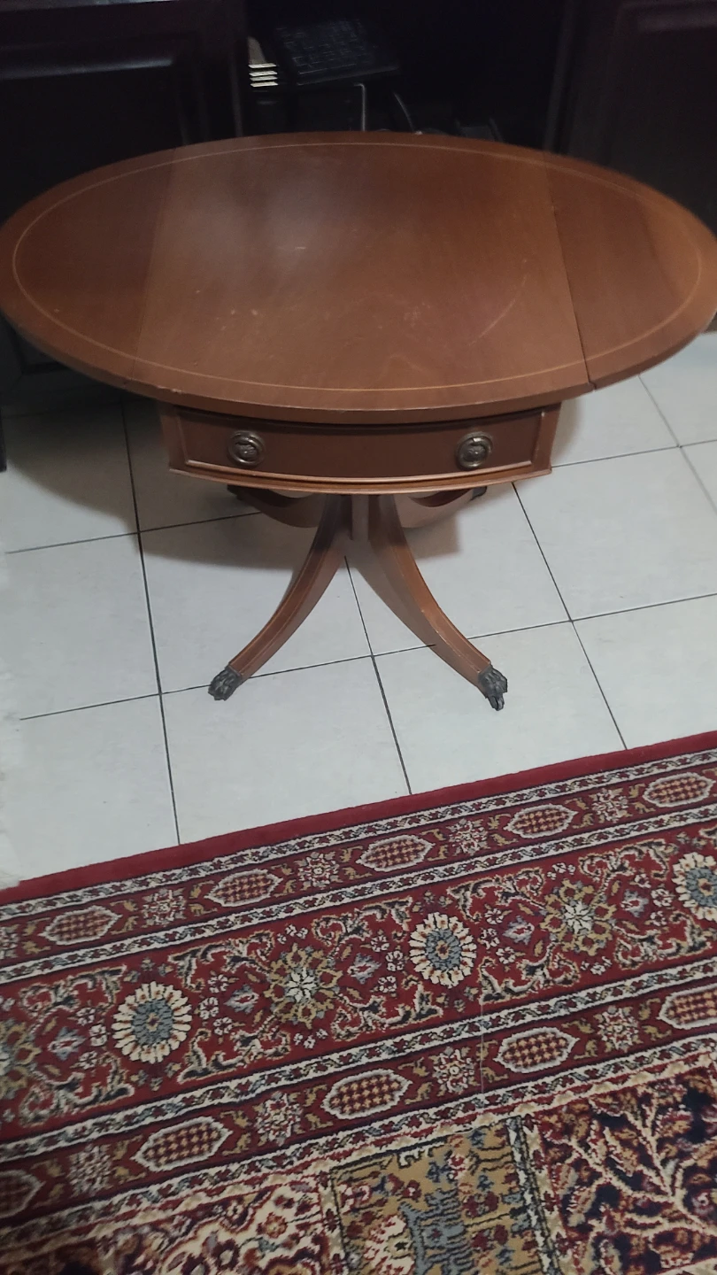 Vintage Wooden Side Table with Drawer - photo 3