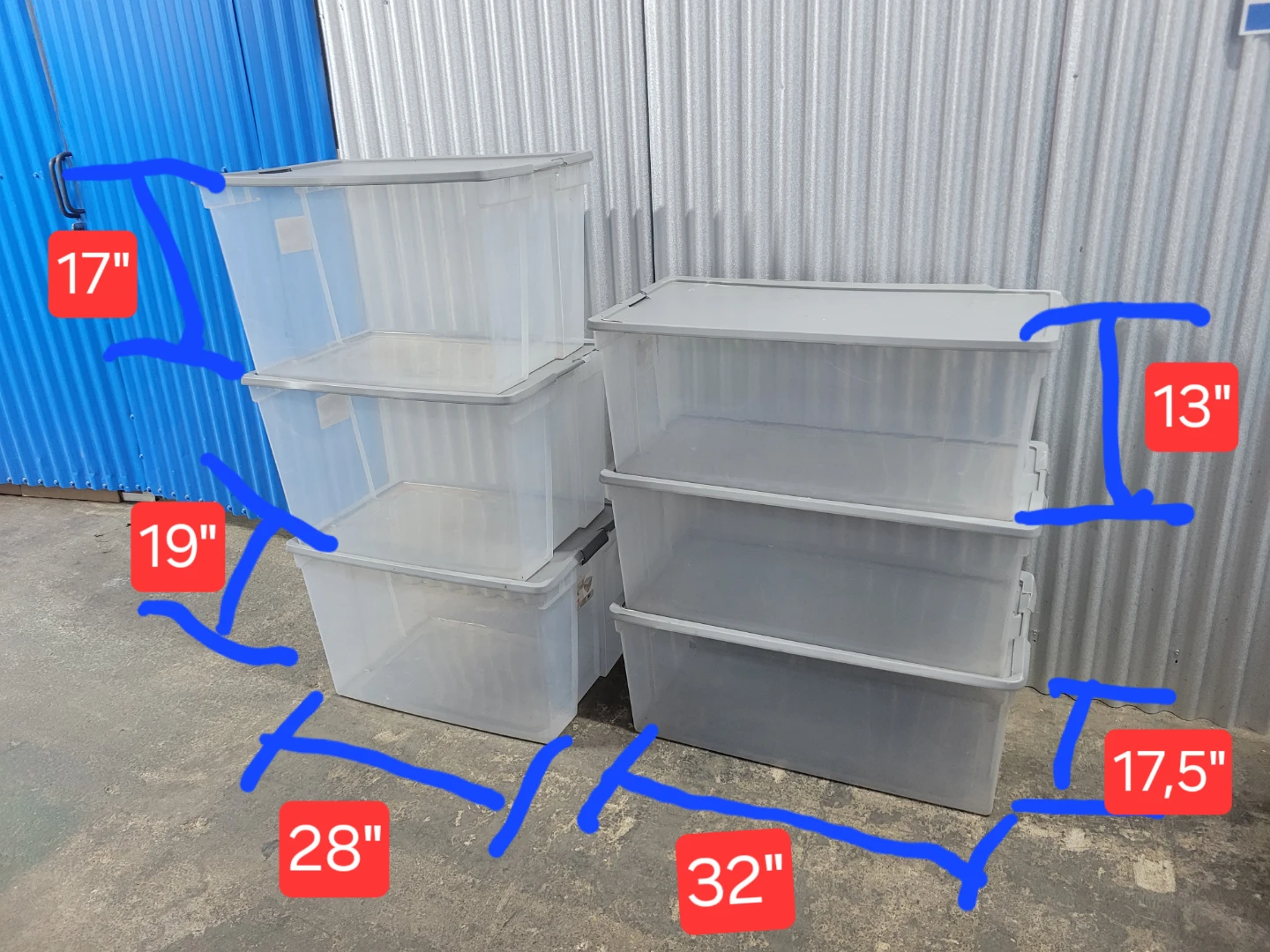 Lot of 6 Clear Plastic Storage Bins with Lids - photo 2