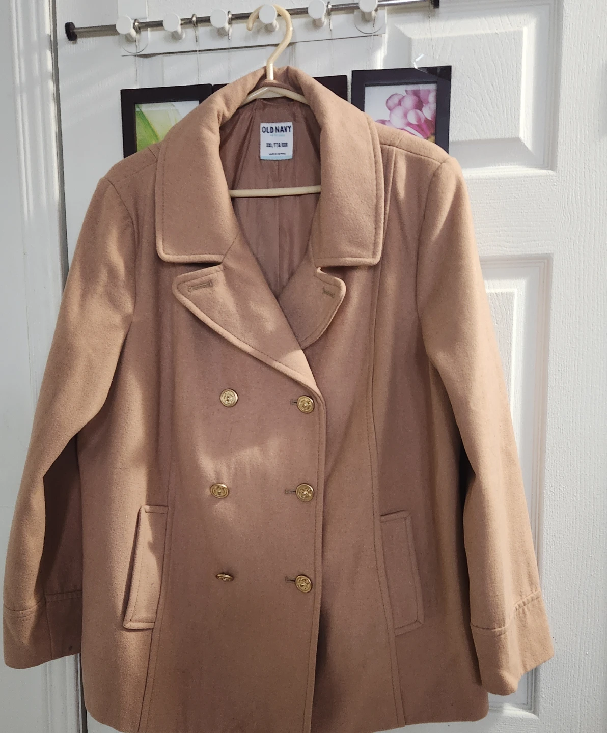 Old Navy Camel Double-Breasted Peacoat XXL