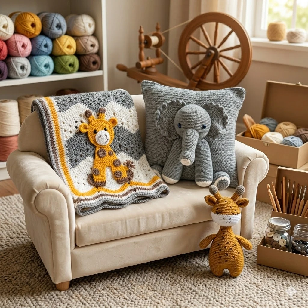 Crocheted Handmade kit for baby