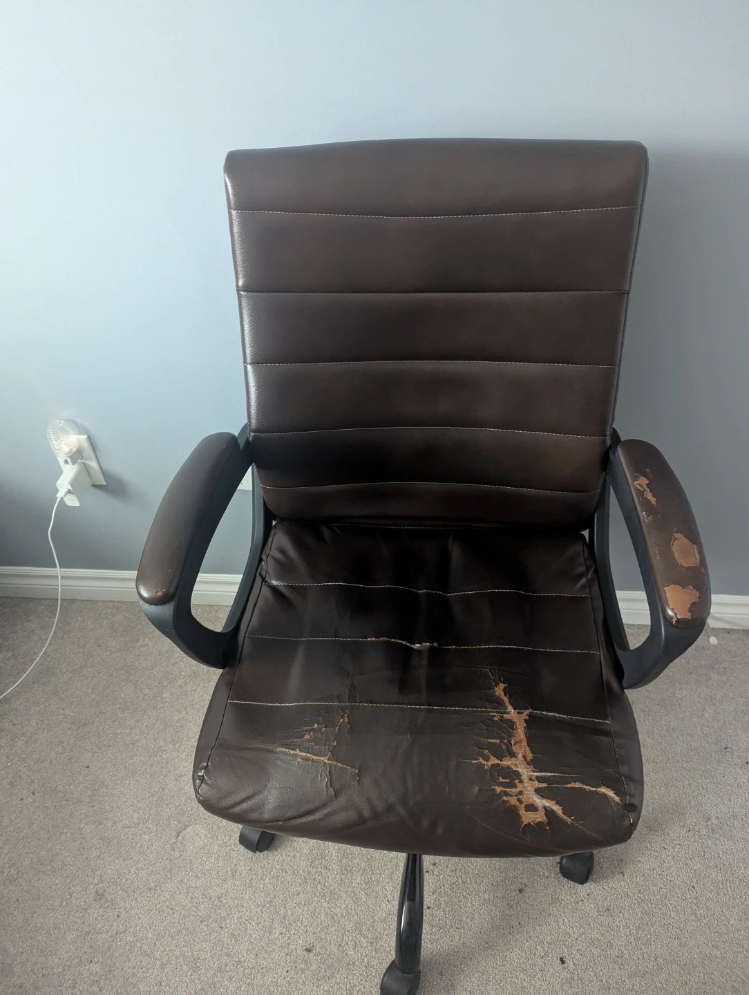 Brown Faux Leather Office Chair