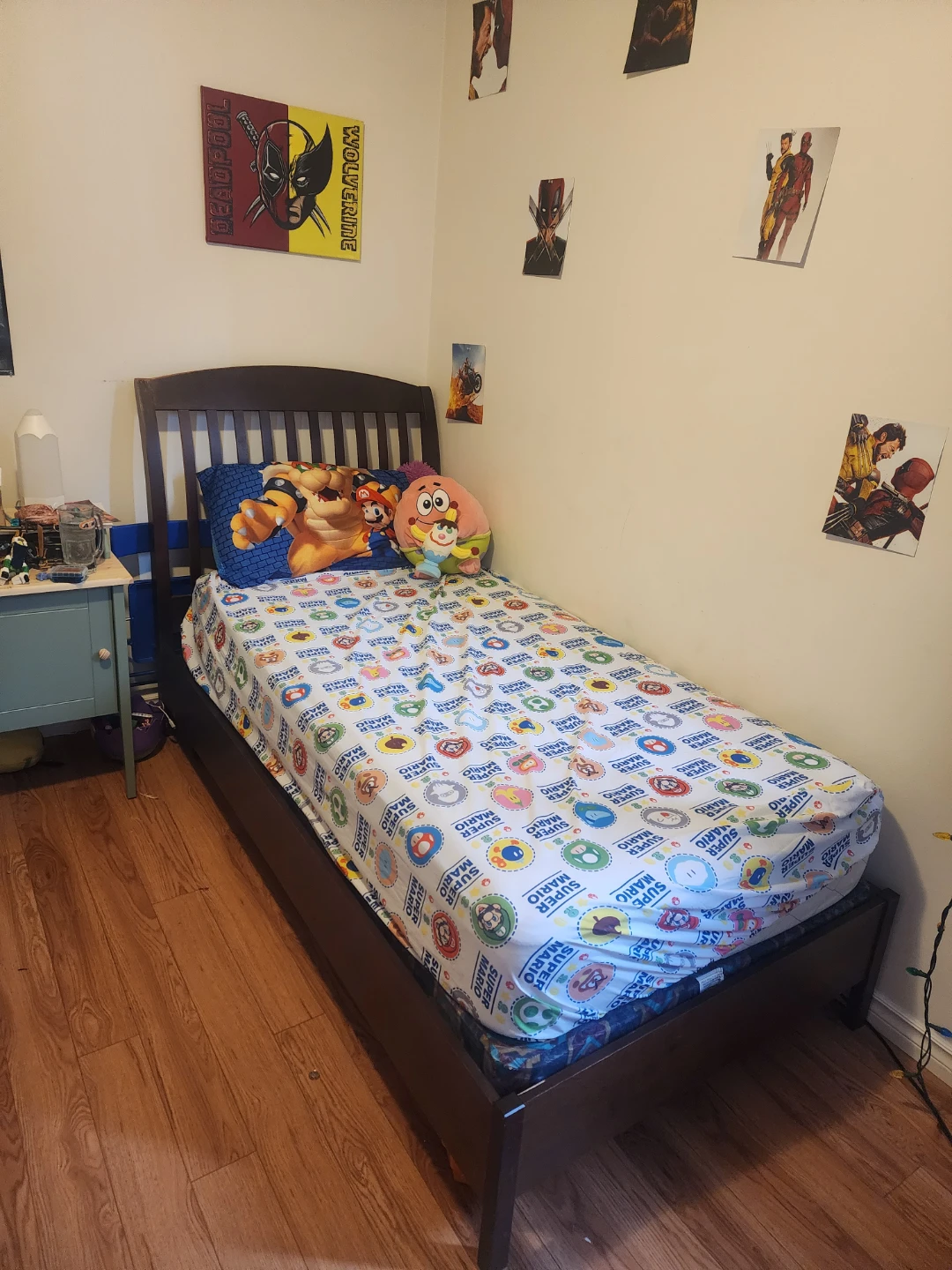 Twin Bed w. Mattress and box spring.