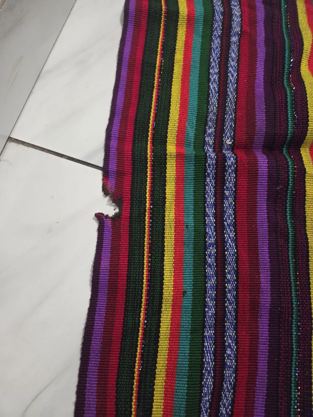 Woven Striped Table Runner with Fringe - photo 2