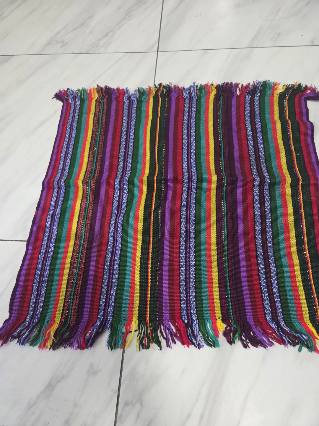 Woven Striped Table Runner with Fringe - photo 3