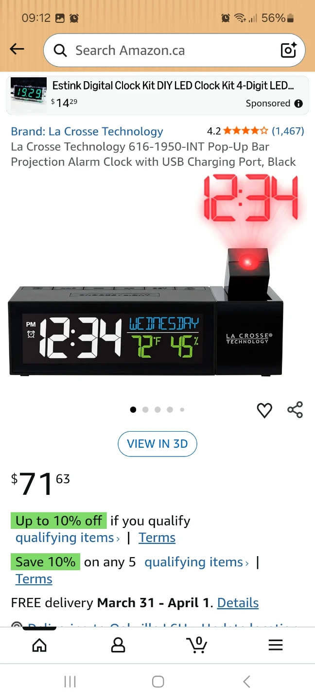 La Crosse Technology Projection Alarm Clock