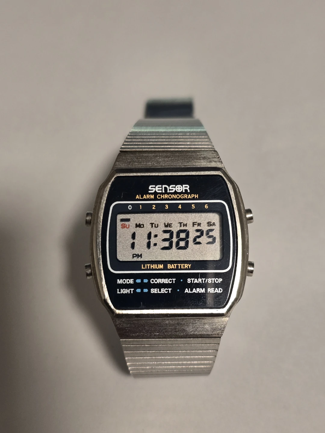 Vintage Sensor Alarm Chronograph Digital Watch