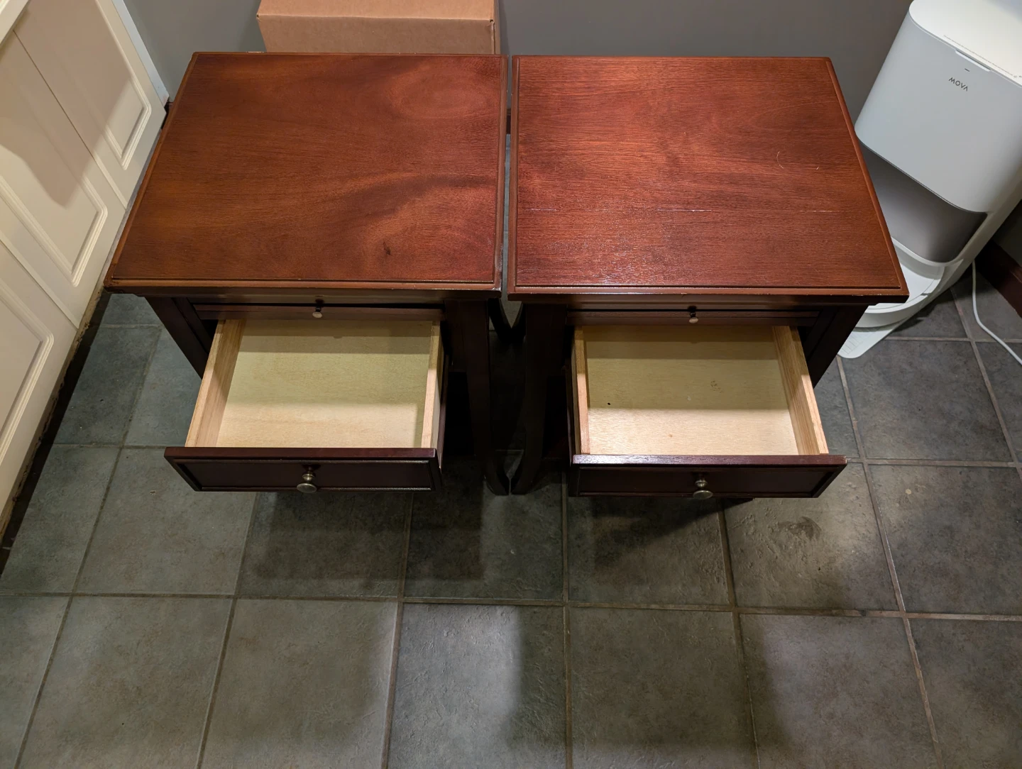 Nightstand Set with Drawer and Retractable Shelf - photo 2