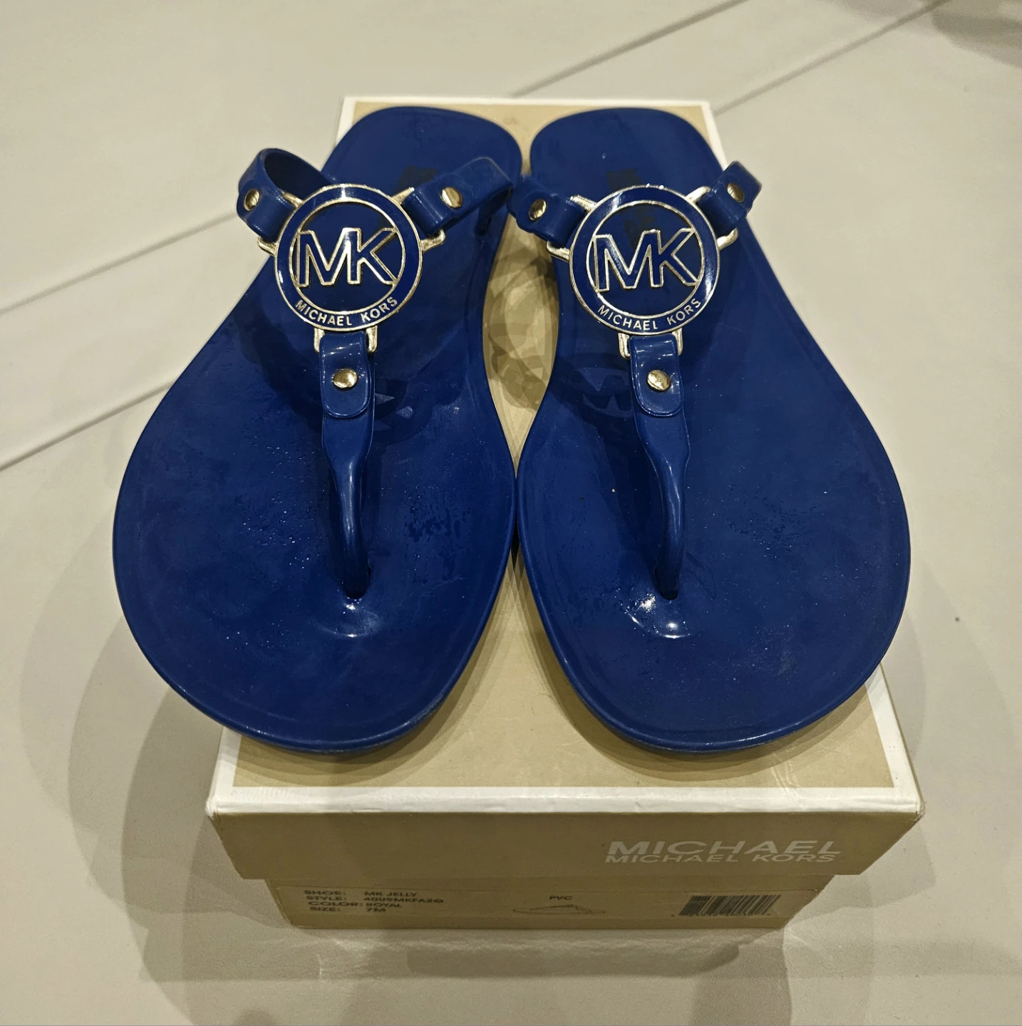 Michael Kors MK Jelly Sandals Royal Blue Size 7M