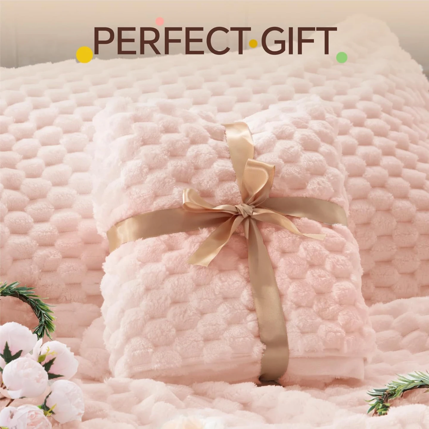 Pink 3D Jacquard Fuzzy Flannel Comforter Set - photo 5