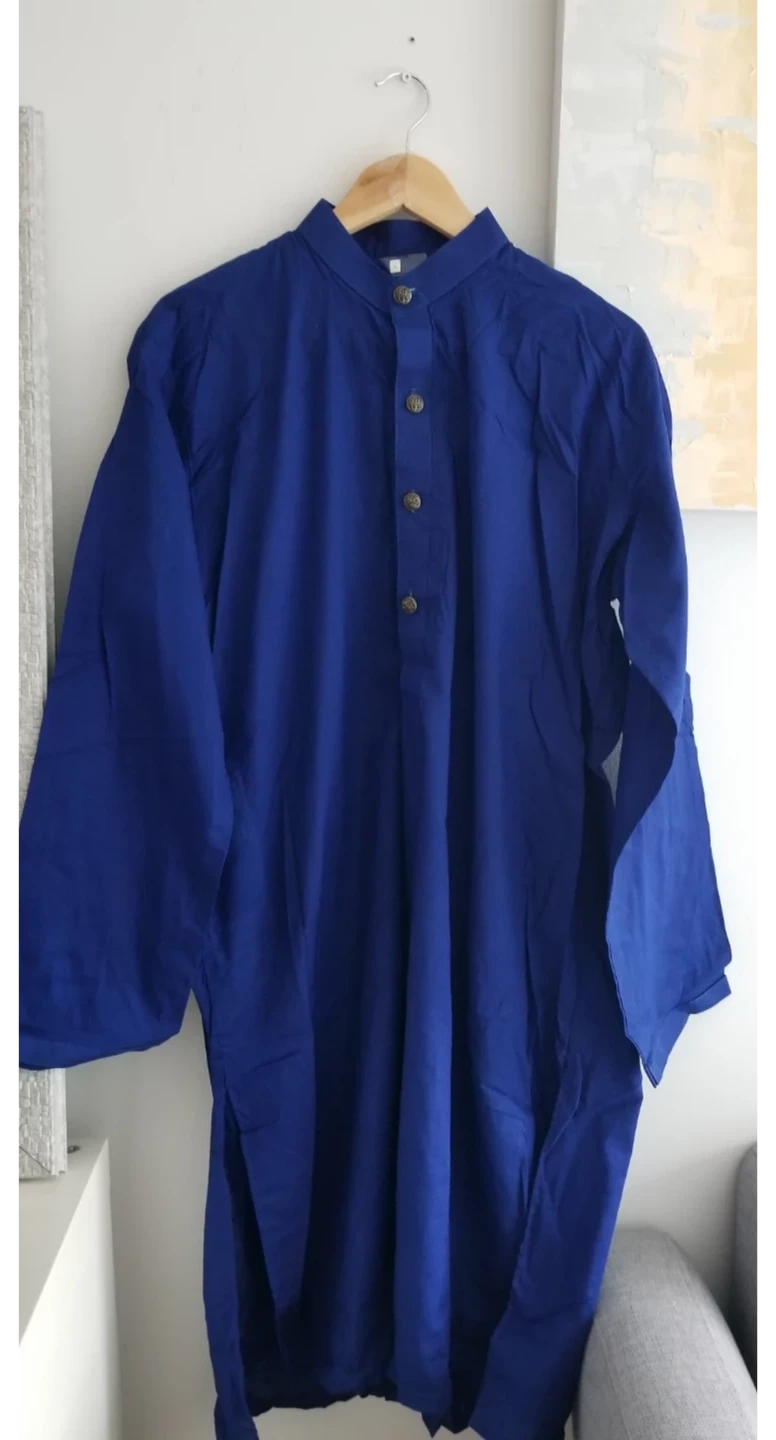 Blue Men's Kurta Shirt Size L