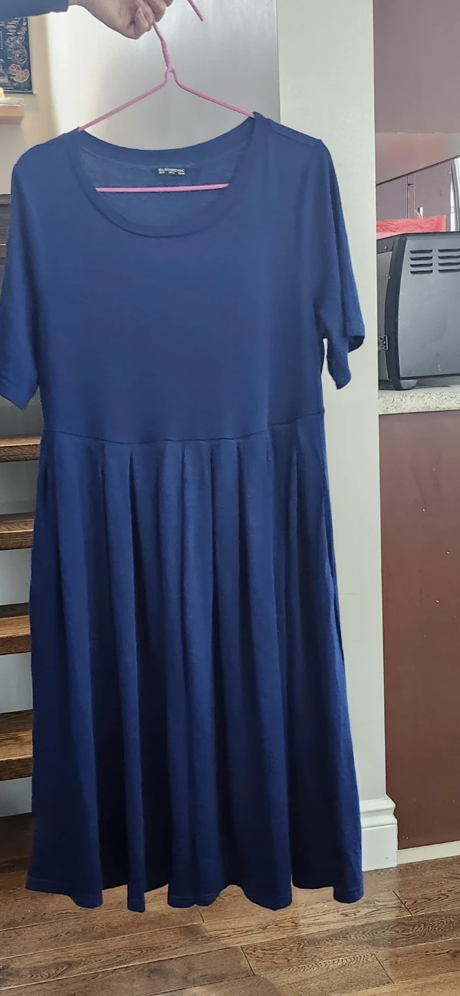 Navy Blue Pleated Midi Dress, us 12