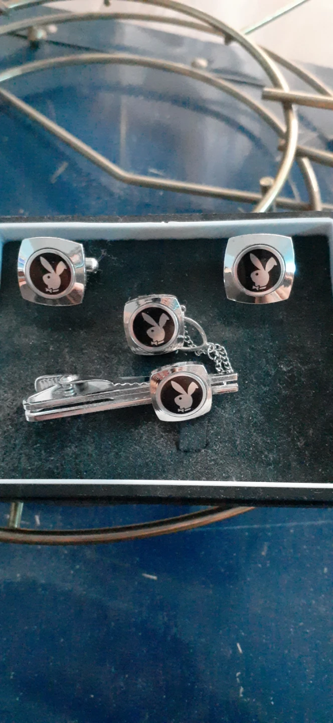 Playboy Cufflink and Tie Clip Set
