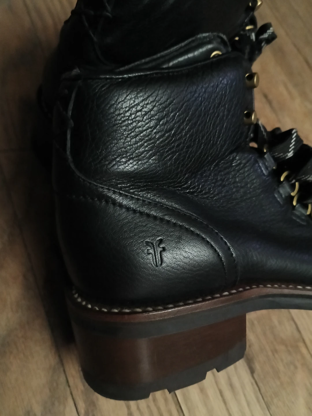 FRYE Black Leather Lace-Up Hiking Boots - photo 4