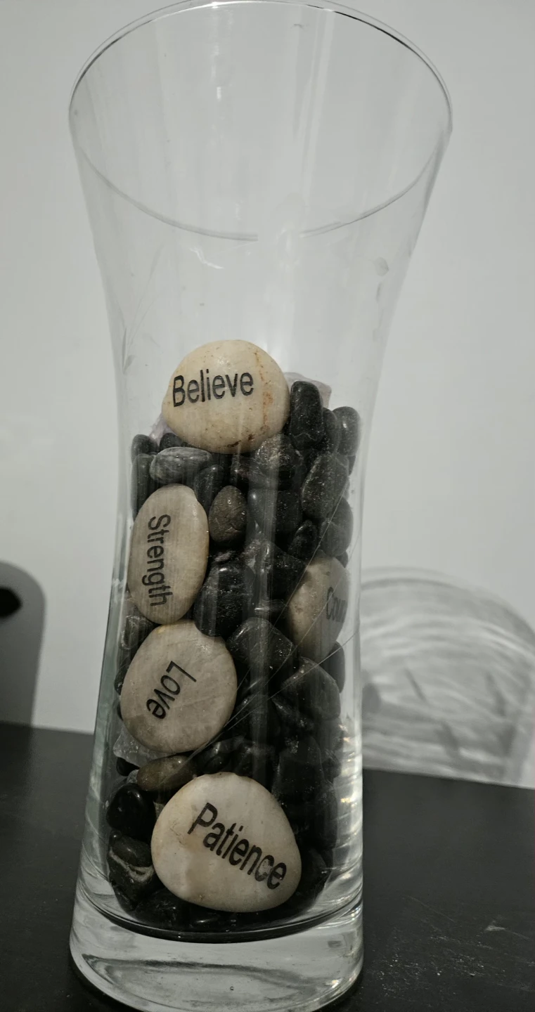 Decorative Vase with Inspirational Stones
