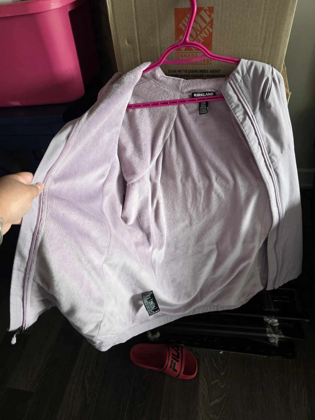 Kirkland Signature Light Purple Zip-Up Hoodie - photo 3