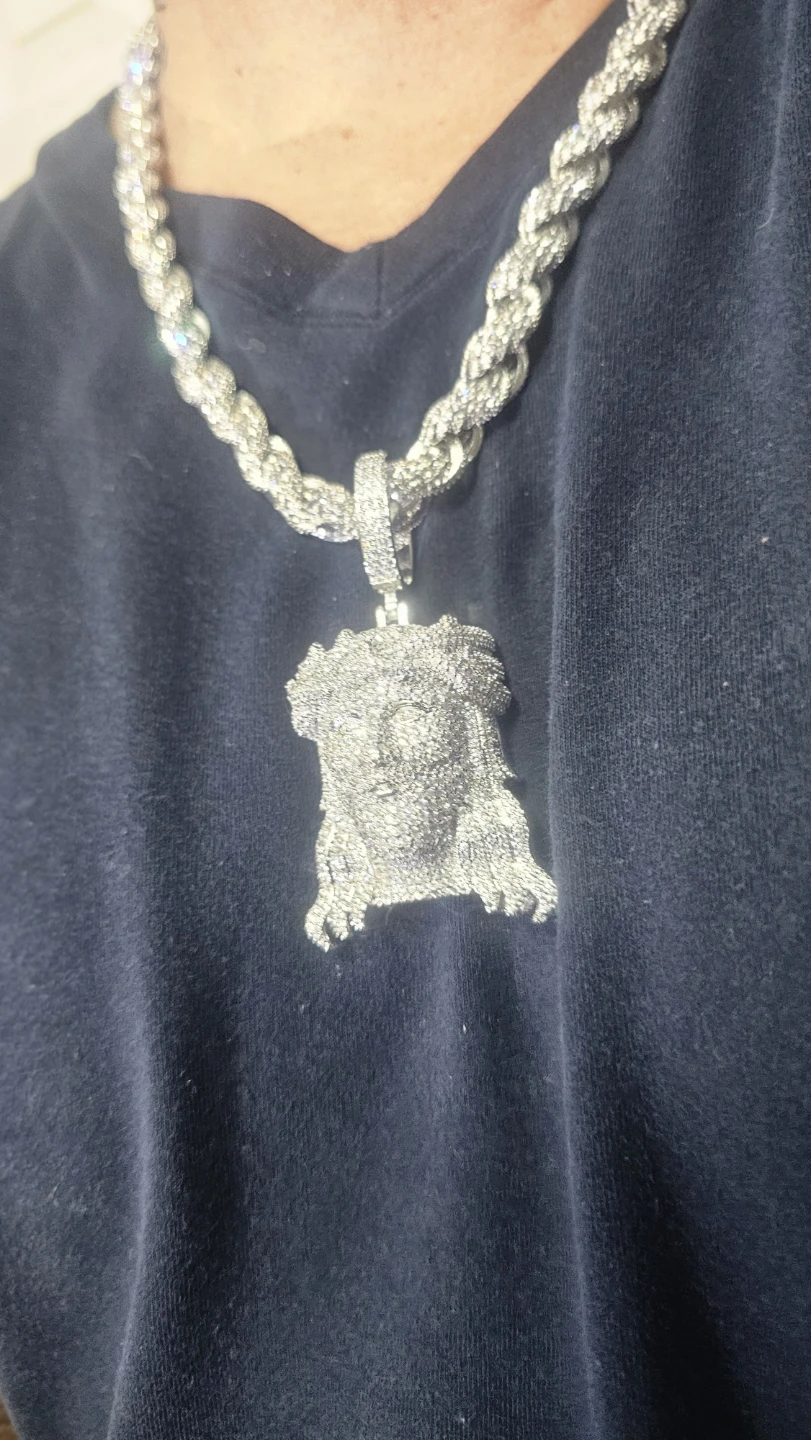 Jesus Piece Pendant with Rope Chain Necklace - photo 2