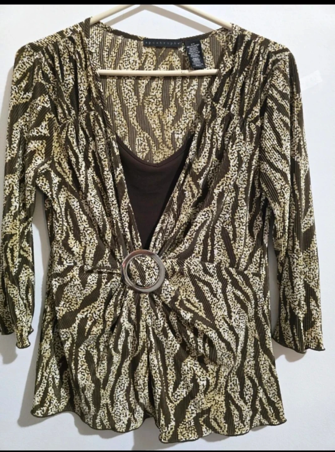 Apostrophe Women's Zebra Print Blouse with Ring - photo 3