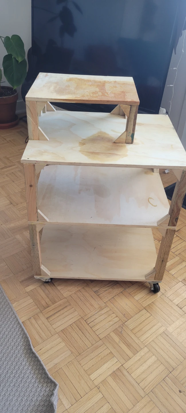 Wooden Rolling Cart with 3 Shelves - photo 2