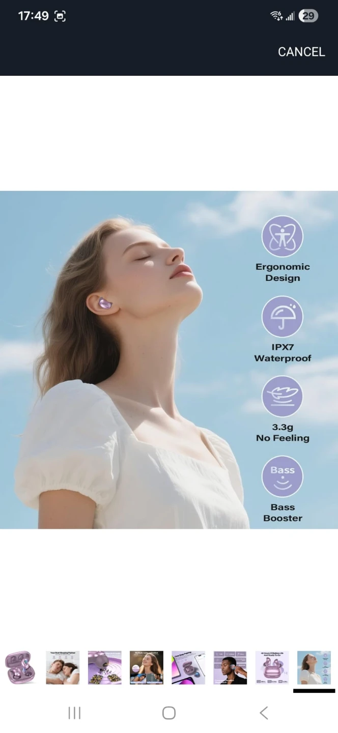 🎵 Sleep Earbuds (Purple) Wireless ANC Hi-Fi - photo 5