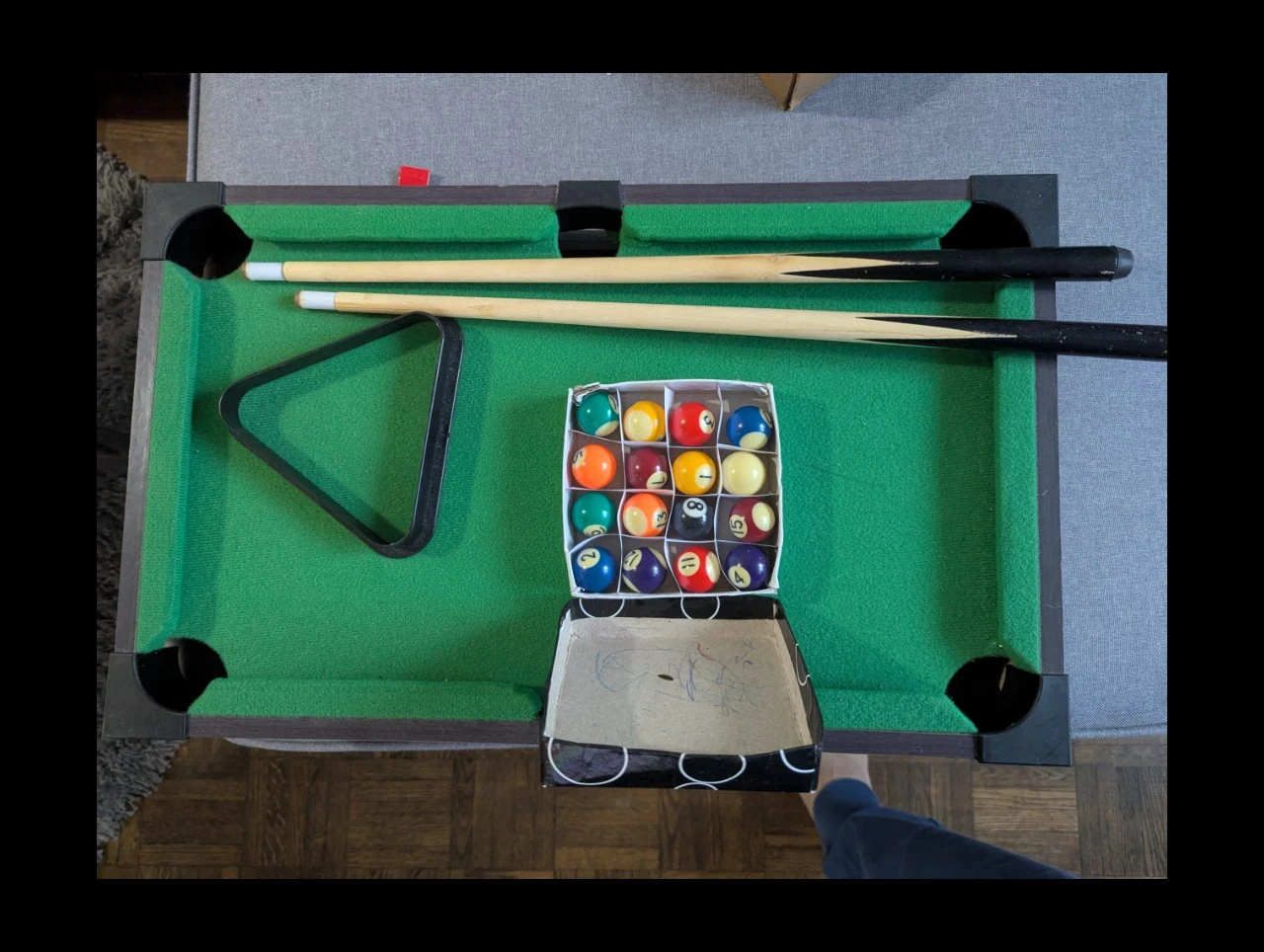 Mini Pool Table - 20-Inch with Cue Balls, Sticks, Chalk - photo 2