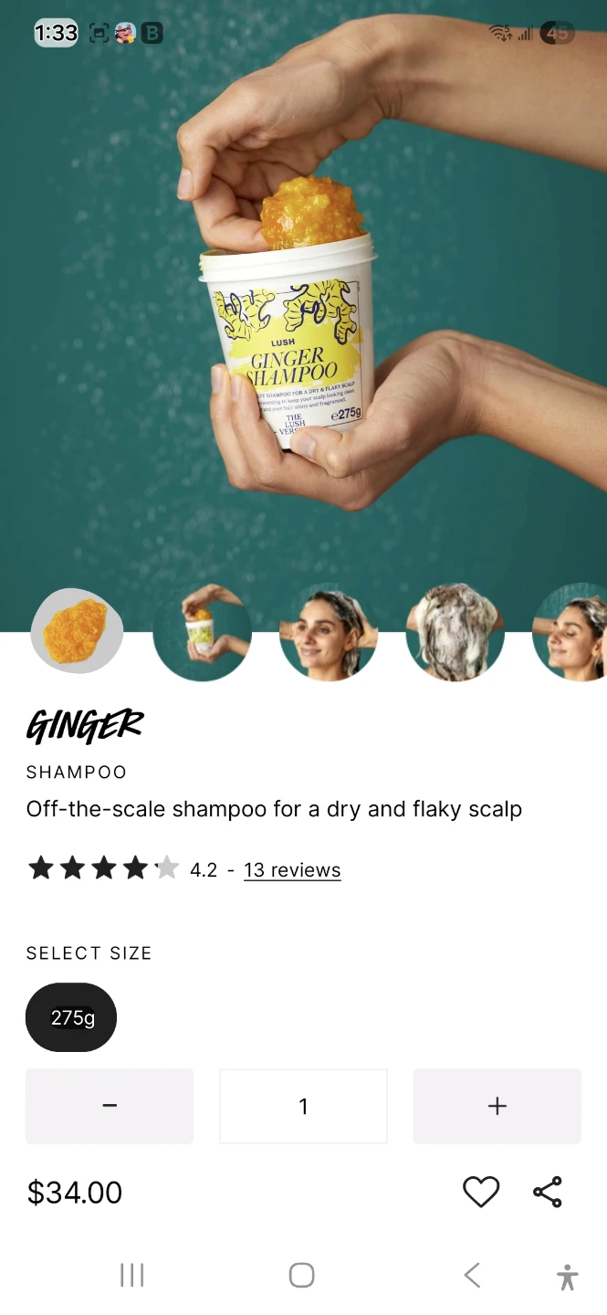 Lush Ginger Shampoo 275g