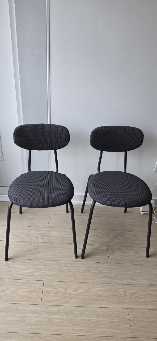 Pair of Dark Grey Upholstered Chairs