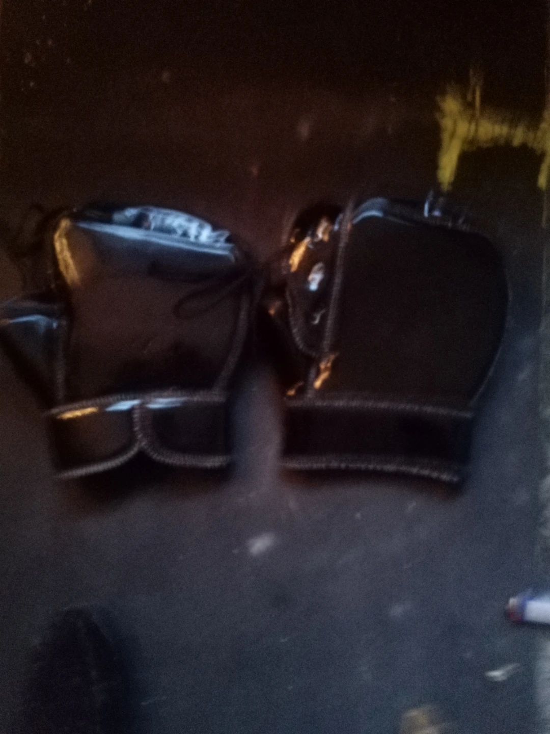 Black Lace-Up Boxing Gloves