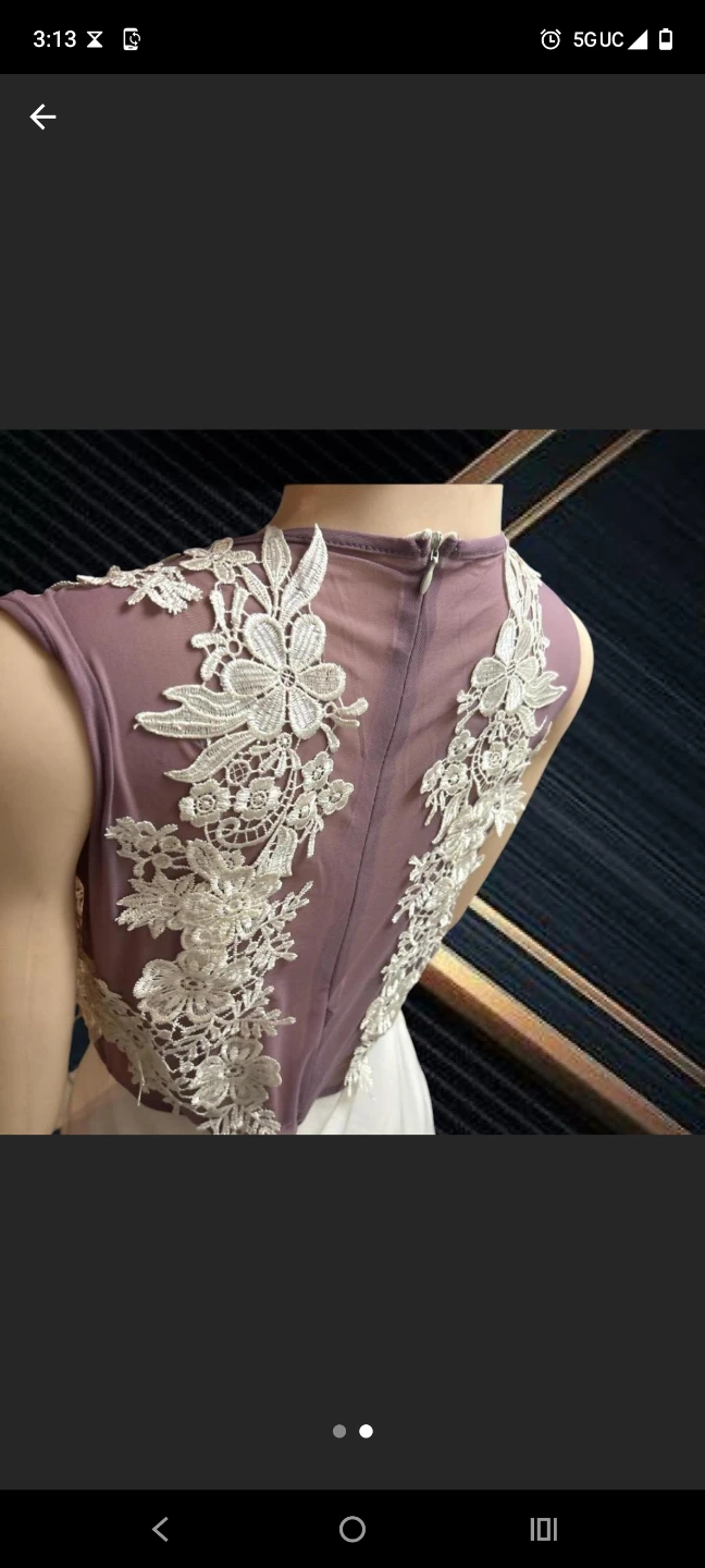 White Lace Overlay Sheer Neckline Dress - photo 2