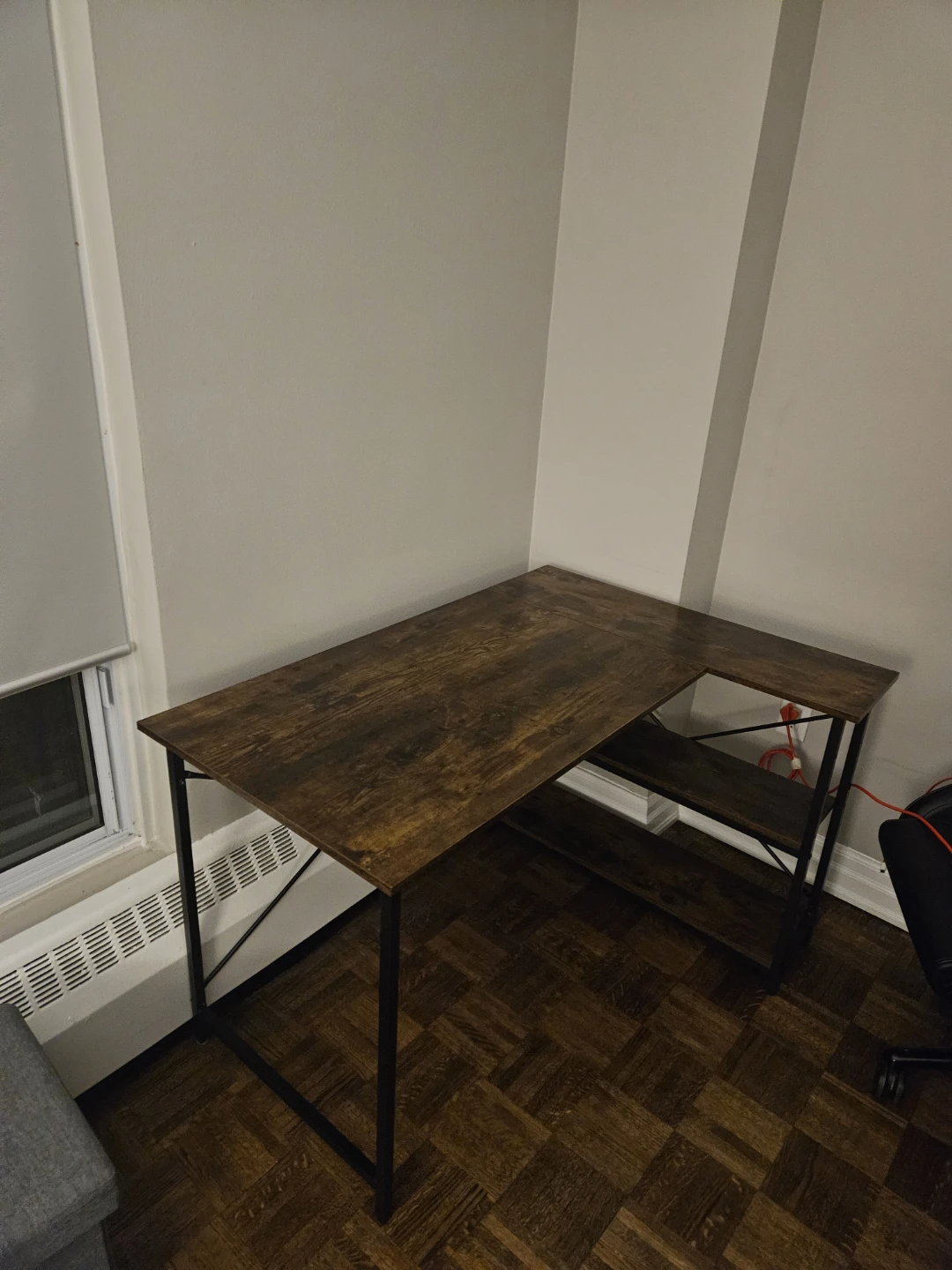 L-Shaped Corner Desk - Rustic Brown - photo 2